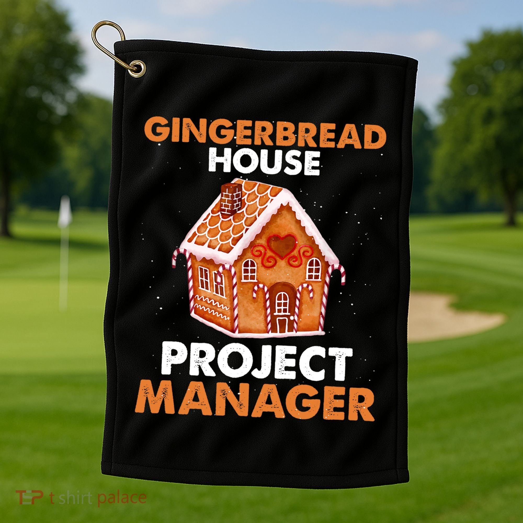 Gingerbread House Project Manager Baking Xmas Funny Golf Towel