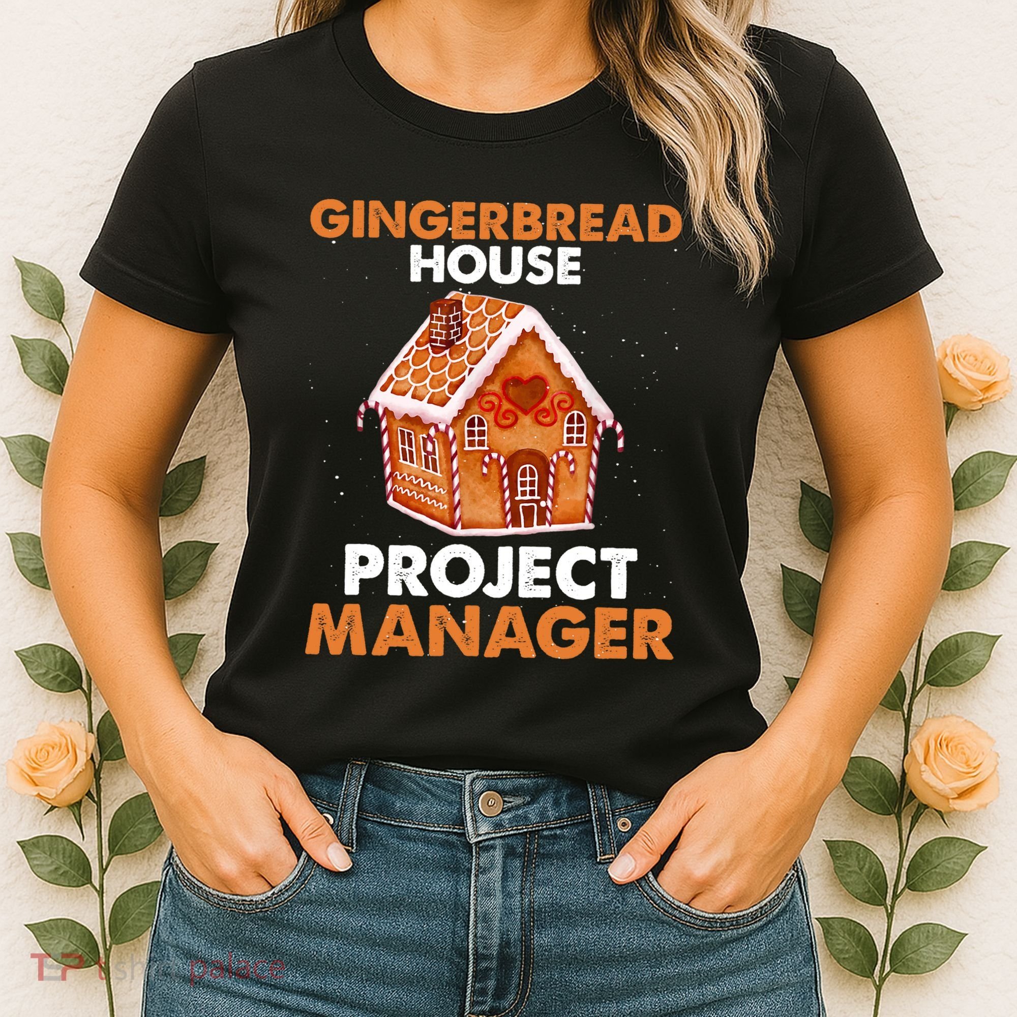 Gingerbread House Project Manager Baking Xmas Funny Women's T-Shirt