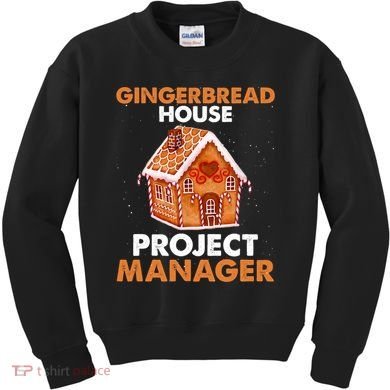 Gingerbread House Project Manager Baking Xmas Funny Kids Sweatshirt