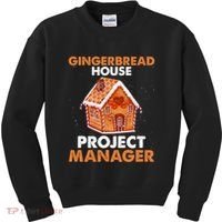 Gingerbread House Project Manager Baking Xmas Funny Kids Sweatshirt thumb 0