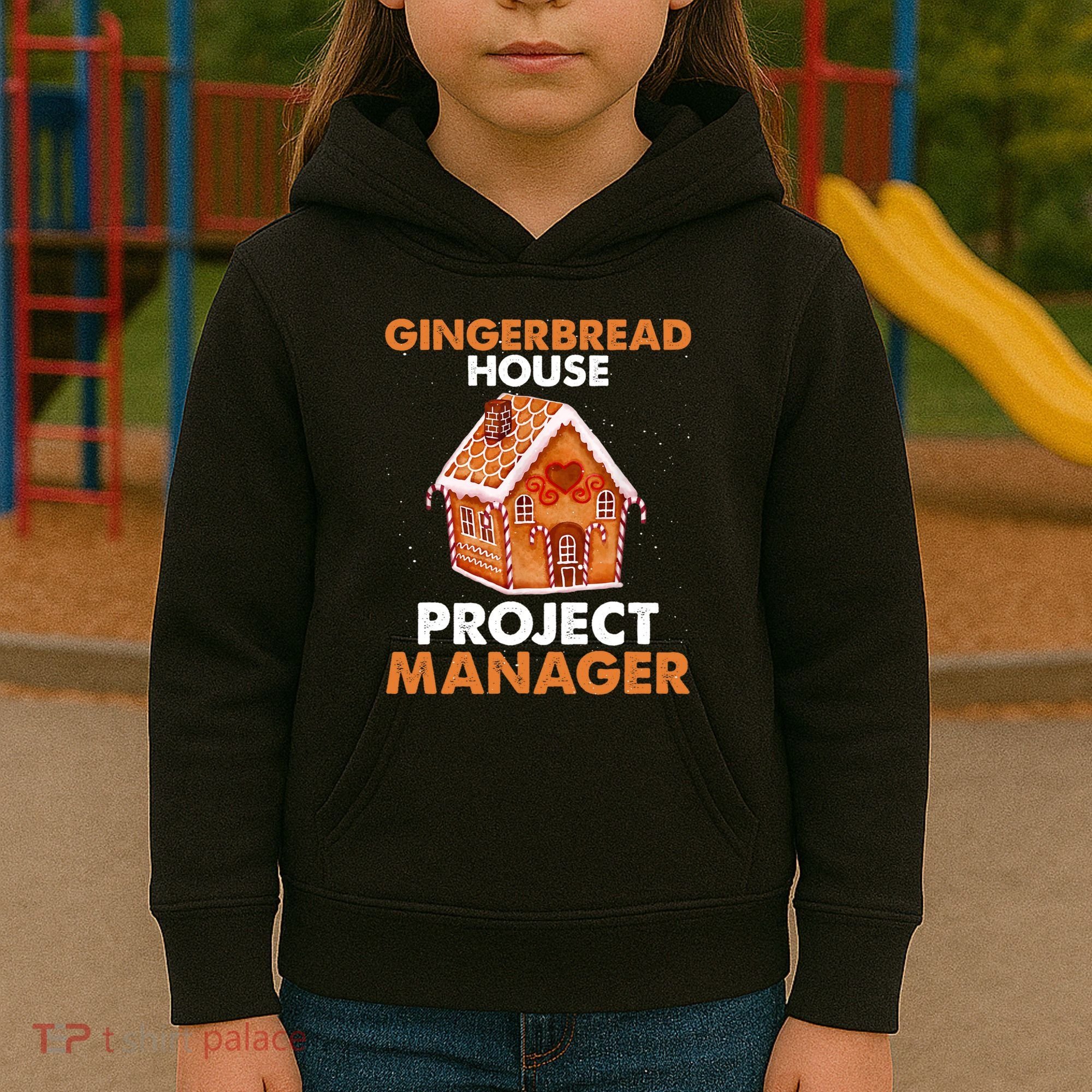 Gingerbread House Project Manager Baking Xmas Funny Kids Hoodie