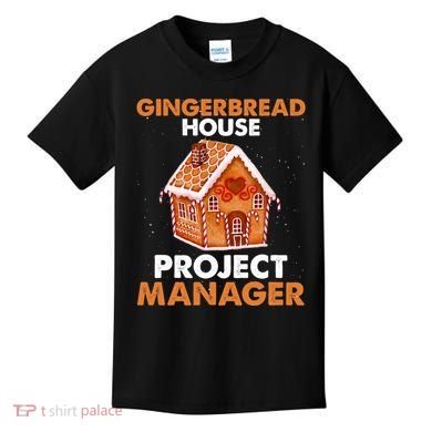 Gingerbread House Project Manager Baking Xmas Funny Kids T-Shirt