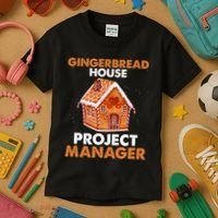Gingerbread House Project Manager Baking Xmas Funny Kids T-Shirt thumb 3