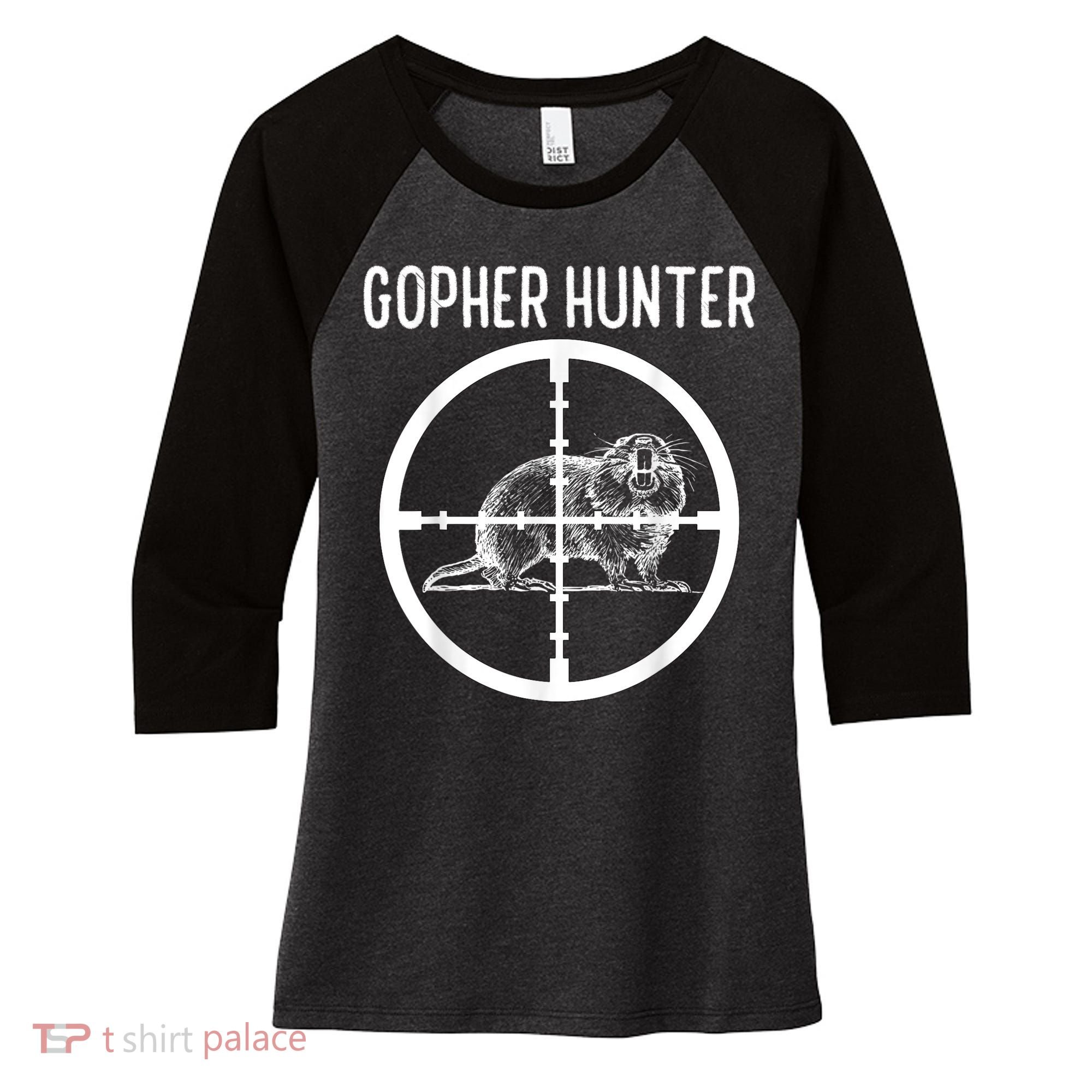 Gopher Hunter Rat And Mouse Control Expert Women's Tri-Blend 3/4-Sleeve Raglan Shirt