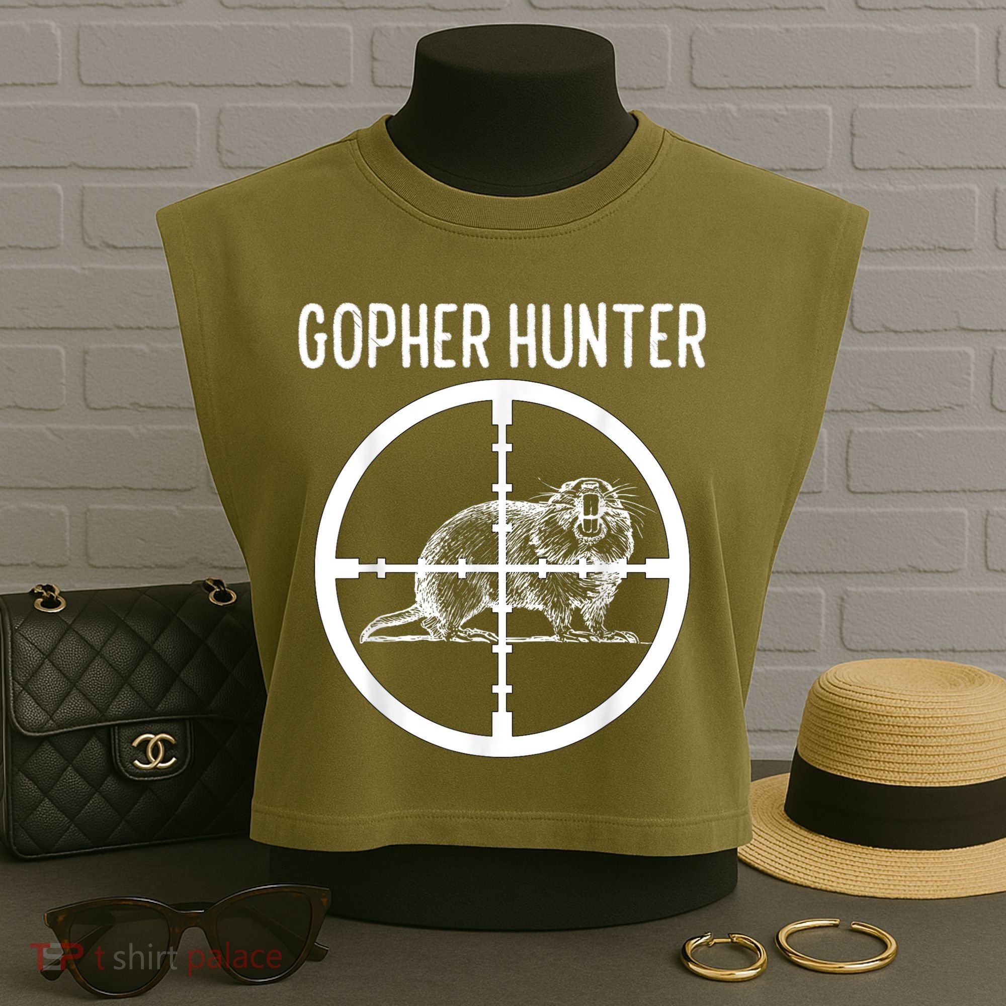 Gopher Hunter Rat And Mouse Control Expert Garment-Dyed Women's Muscle Tee