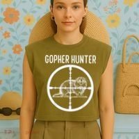 Gopher Hunter Rat And Mouse Control Expert Garment-Dyed Women's Muscle Tee thumb 4