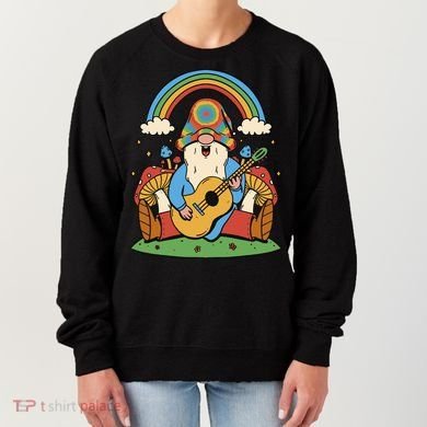 Gnome Hippie Rainbow Guitar Women's Sweatshirt