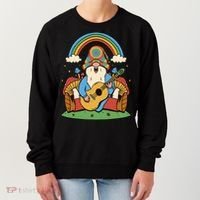 Gnome Hippie Rainbow Guitar Women's Sweatshirt thumb 0