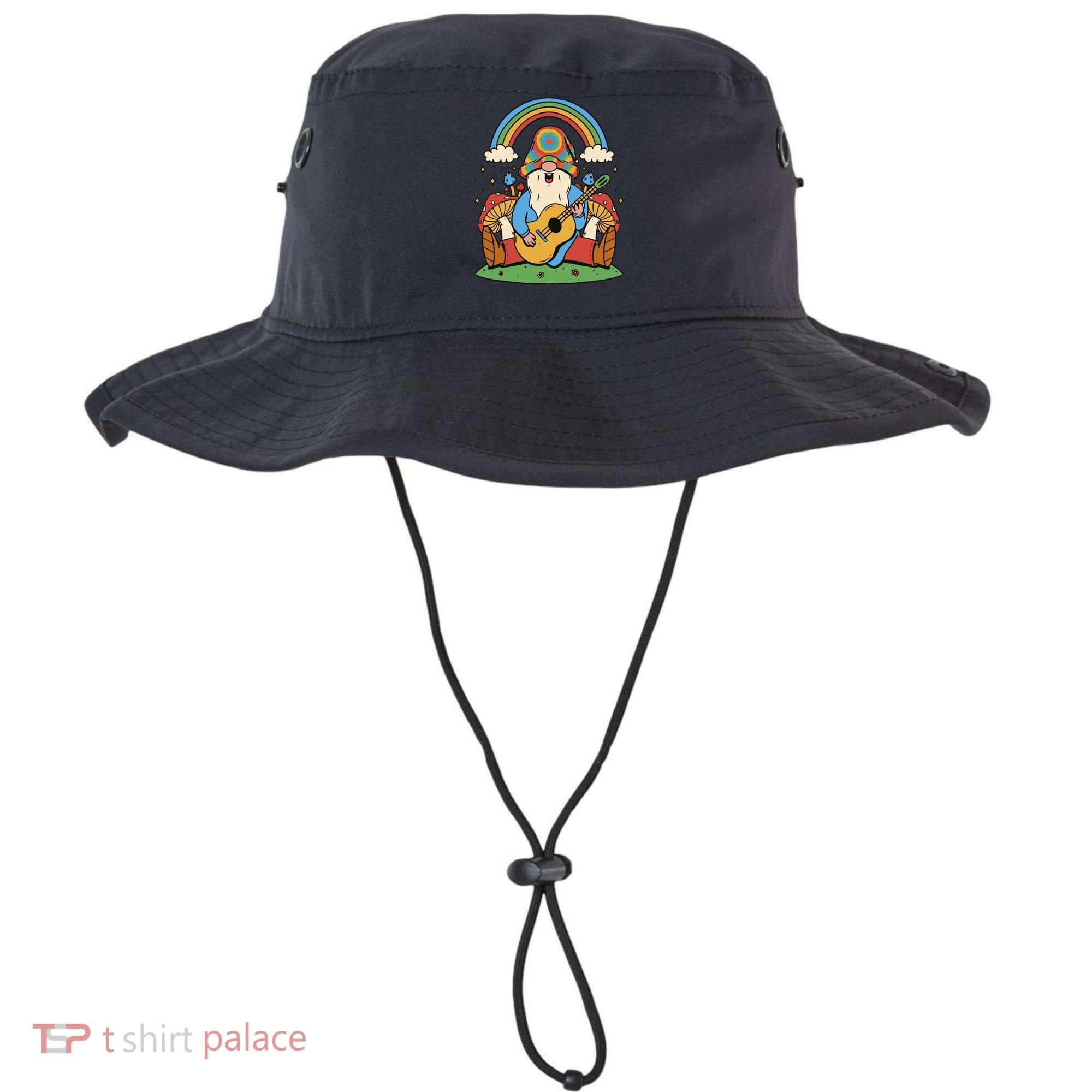 Gnome Hippie Rainbow Guitar Bucket Hat