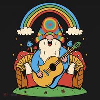Gnome Hippie Rainbow Guitar Polo thumb 3