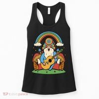 Gnome Hippie Rainbow Guitar Women's Tank Top thumb 0