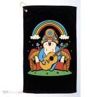 Gnome Hippie Rainbow Guitar Golf Towel thumb 0
