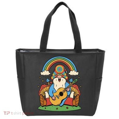 Gnome Hippie Rainbow Guitar Tote Bag