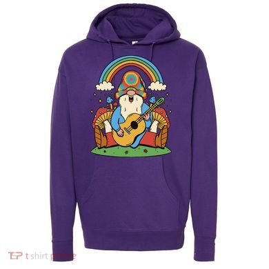 Gnome Hippie Rainbow Guitar Hoodie