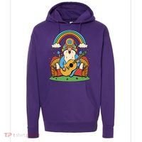 Gnome Hippie Rainbow Guitar Hoodie thumb 0