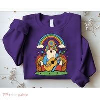 Gnome Hippie Rainbow Guitar Sweatshirt thumb 2