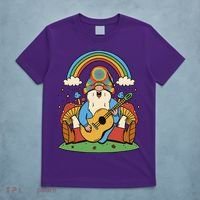 Gnome Hippie Rainbow Guitar T-Shirt thumb 5