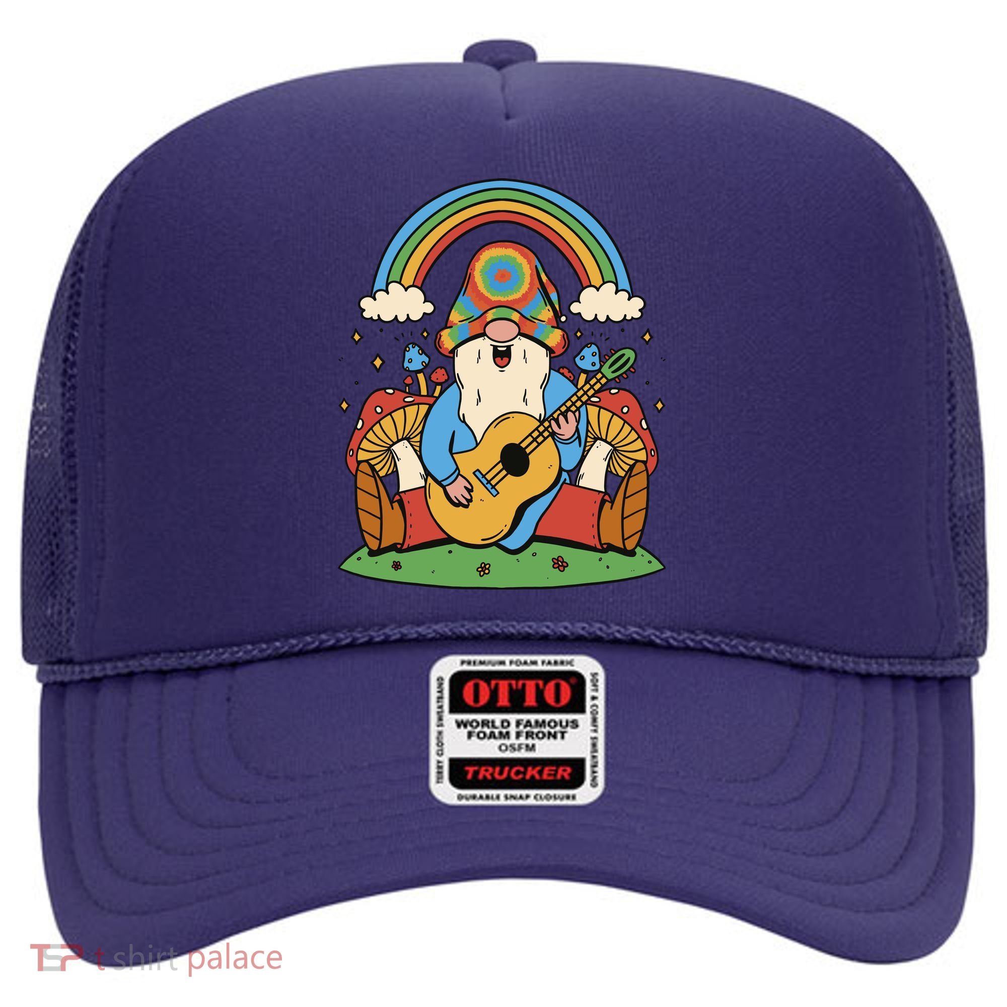 Gnome Hippie Rainbow Guitar Hat