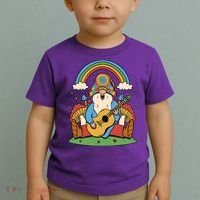 Gnome Hippie Rainbow Guitar Toddler T-Shirt thumb 2