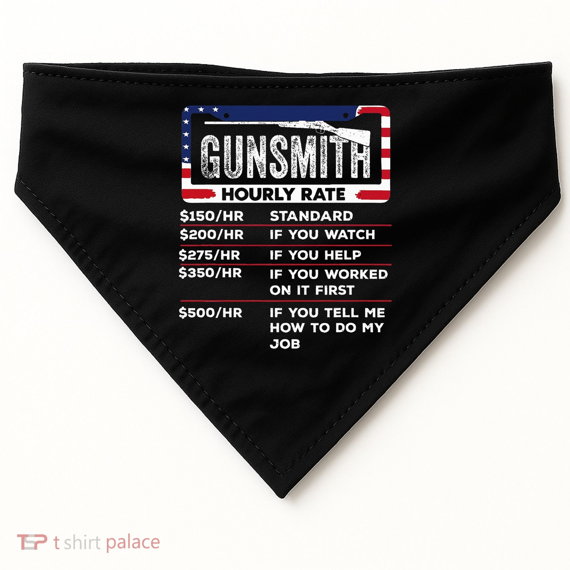 Gunsmith Hourly Rate.Gunsmith Funny Gunsmithing Gun USA-Made Doggie Bandana