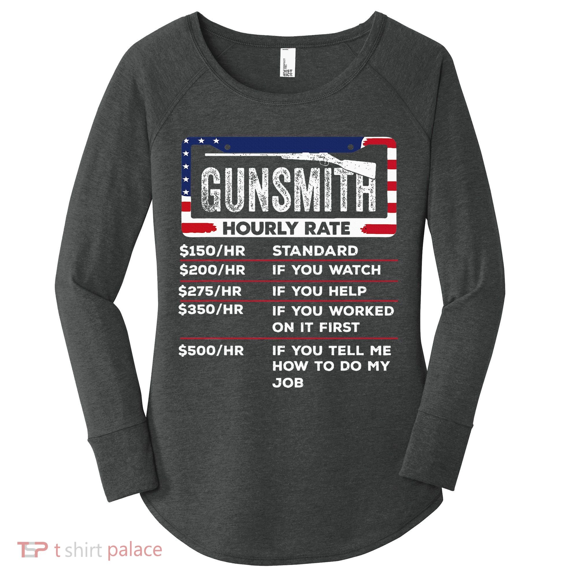 Gunsmith Hourly Rate.Gunsmith Funny Gunsmithing Gun Women's Perfect Tri Tunic Long Sleeve Shirt