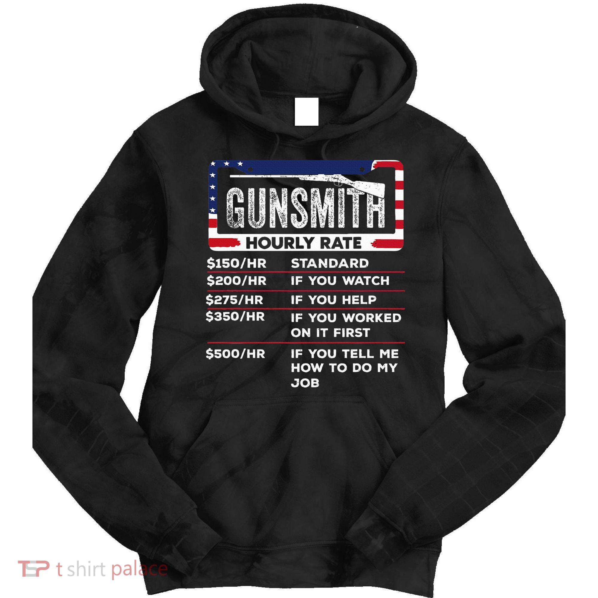 Gunsmith Hourly Rate.Gunsmith Funny Gunsmithing Gun Tie Dye Hoodie