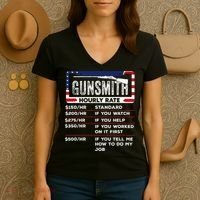 Gunsmith Hourly Rate.Gunsmith Funny Gunsmithing Gun Women's V-Neck T-Shirt thumb 3