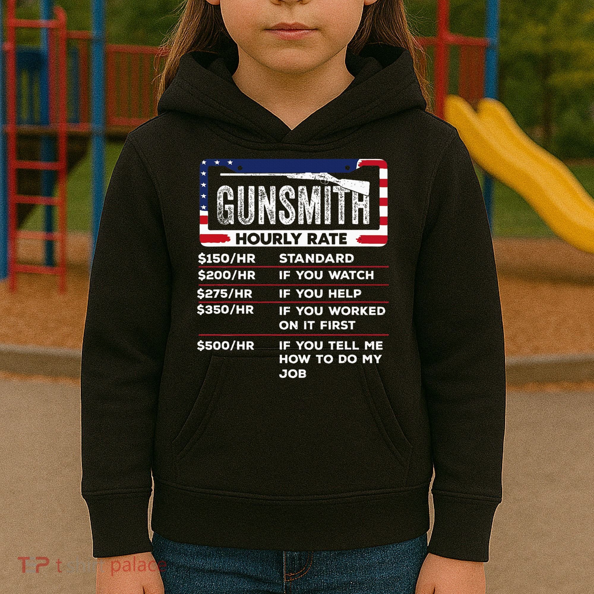 Gunsmith Hourly Rate.Gunsmith Funny Gunsmithing Gun Kids Hoodie