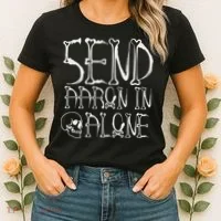 Ghost Hunting Send Aaron In Alone Halloween Women's T-Shirt thumb 2