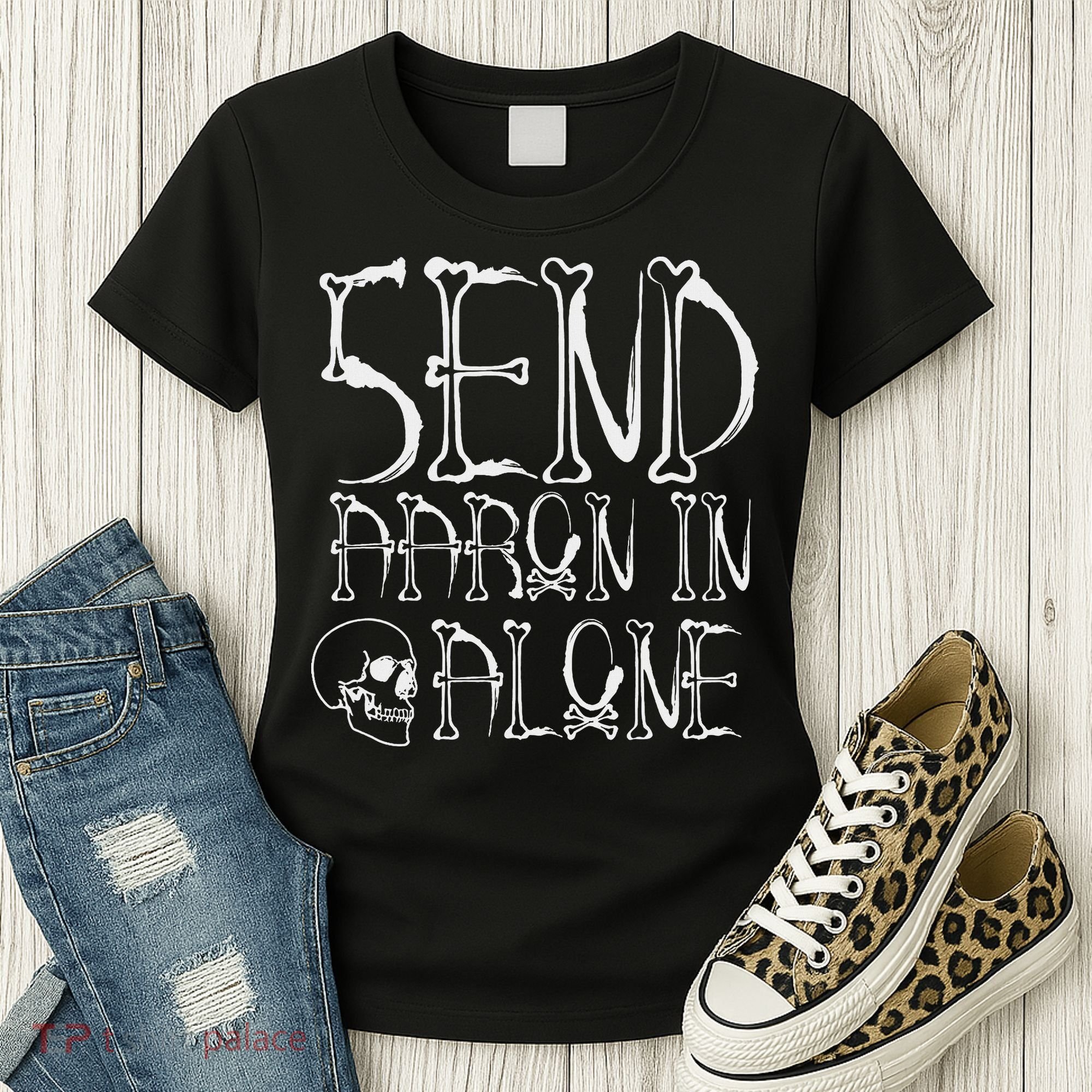 Ghost Hunting Send Aaron In Alone Halloween Women's T-Shirt