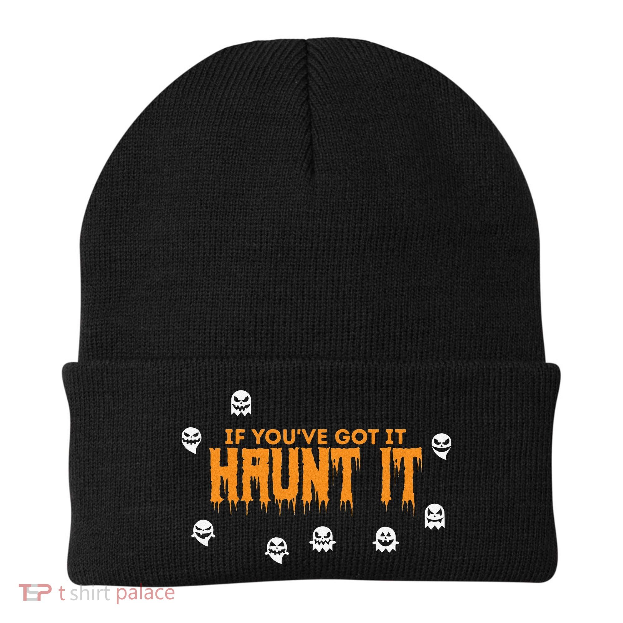 Ghost Halloween Spooky Haunt It Novelty Gift Women Beanie