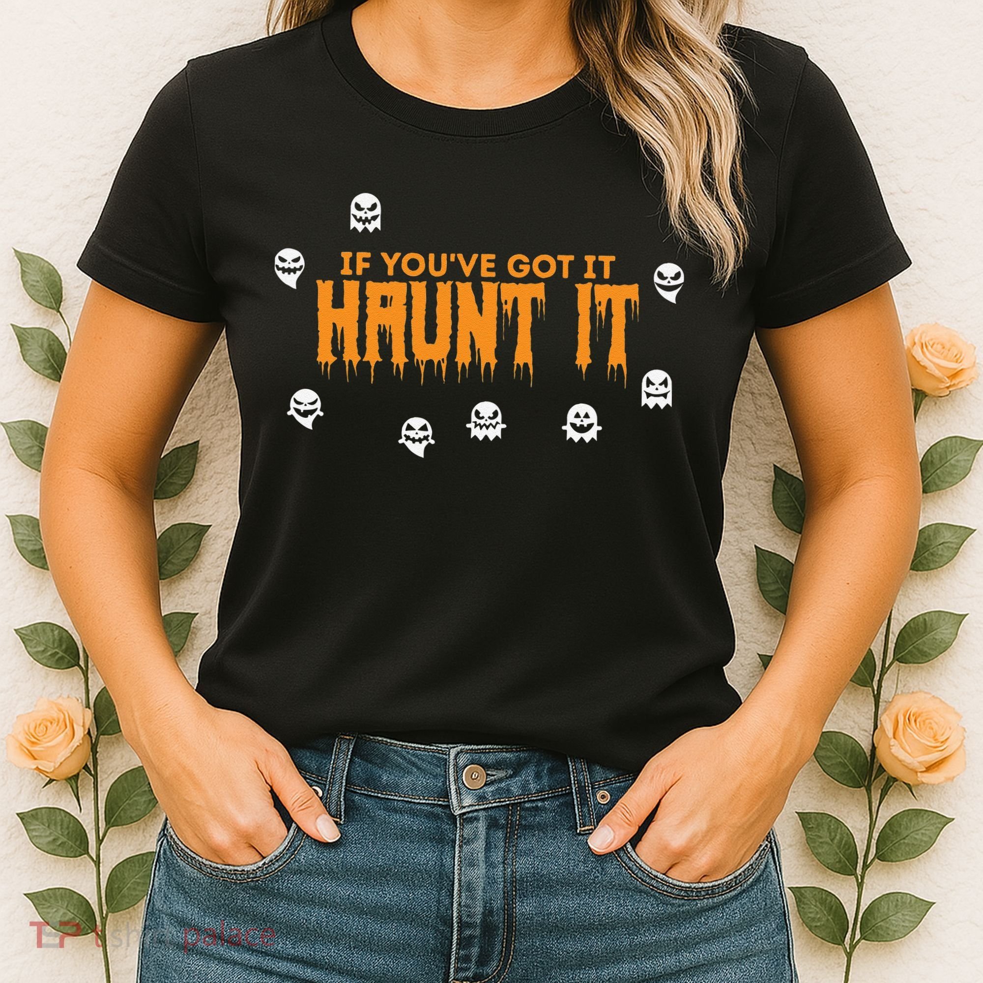 Ghost Halloween Spooky Haunt It Novelty Gift Women Women's T-Shirt