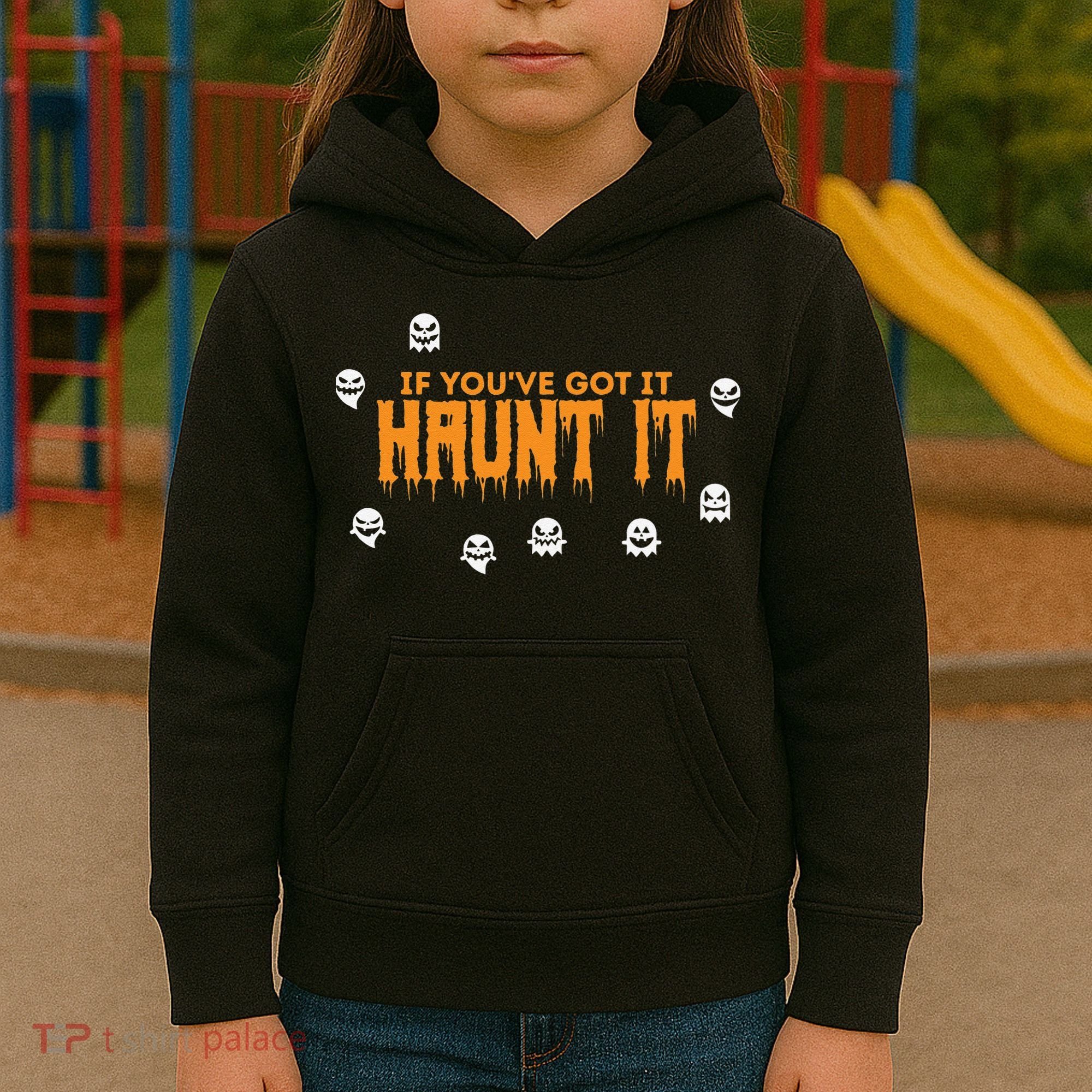 Ghost Halloween Spooky Haunt It Novelty Gift Women Kids Hoodie