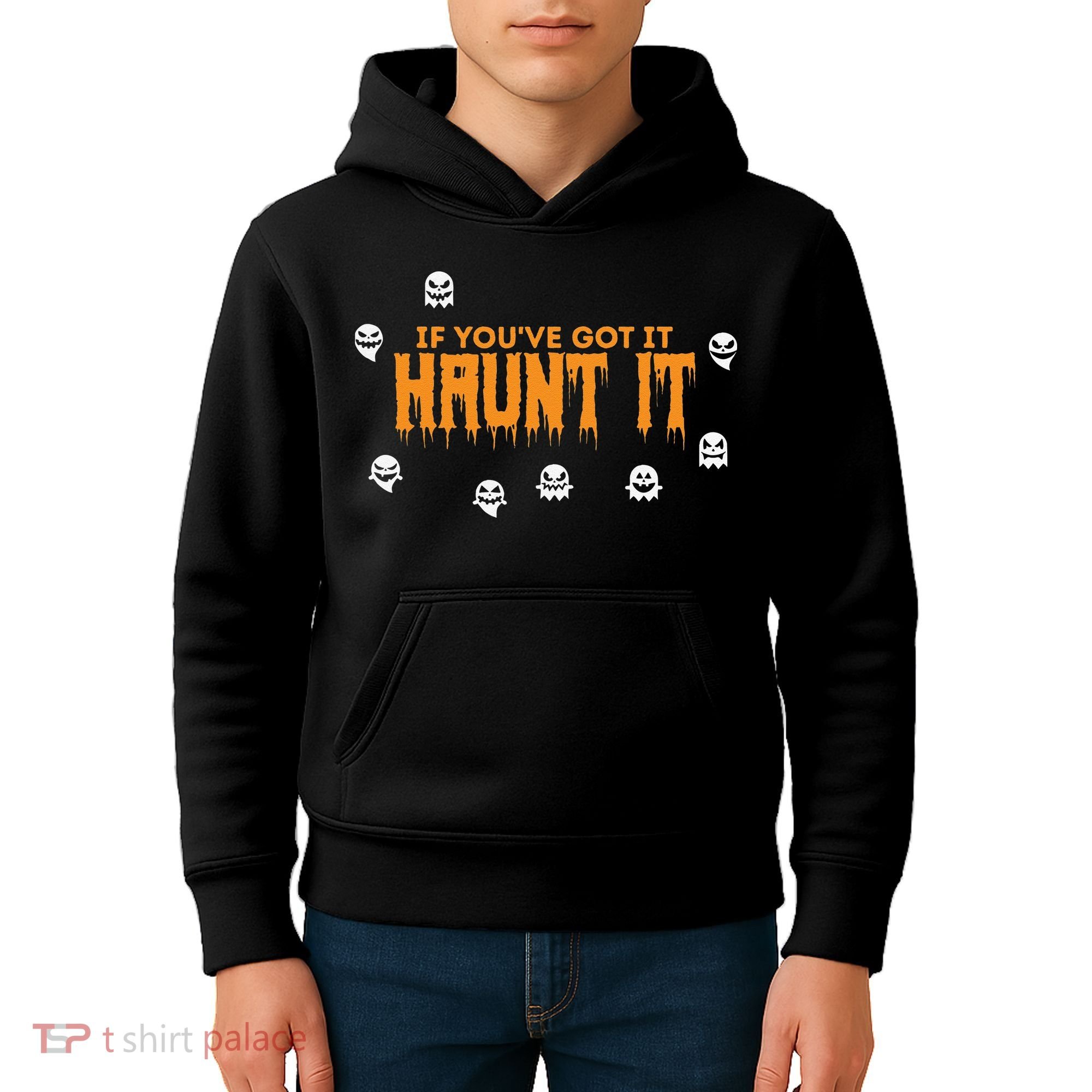 Ghost Halloween Spooky Haunt It Novelty Gift Women Kids Hoodie