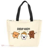 Group Hug S'mores Campfire Marshmallow Chocolate Smores Funny Gift Tote Bag thumb 0