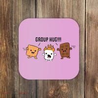 Group Hug S'mores Campfire Marshmallow Chocolate Smores Funny Gift Coaster thumb 0