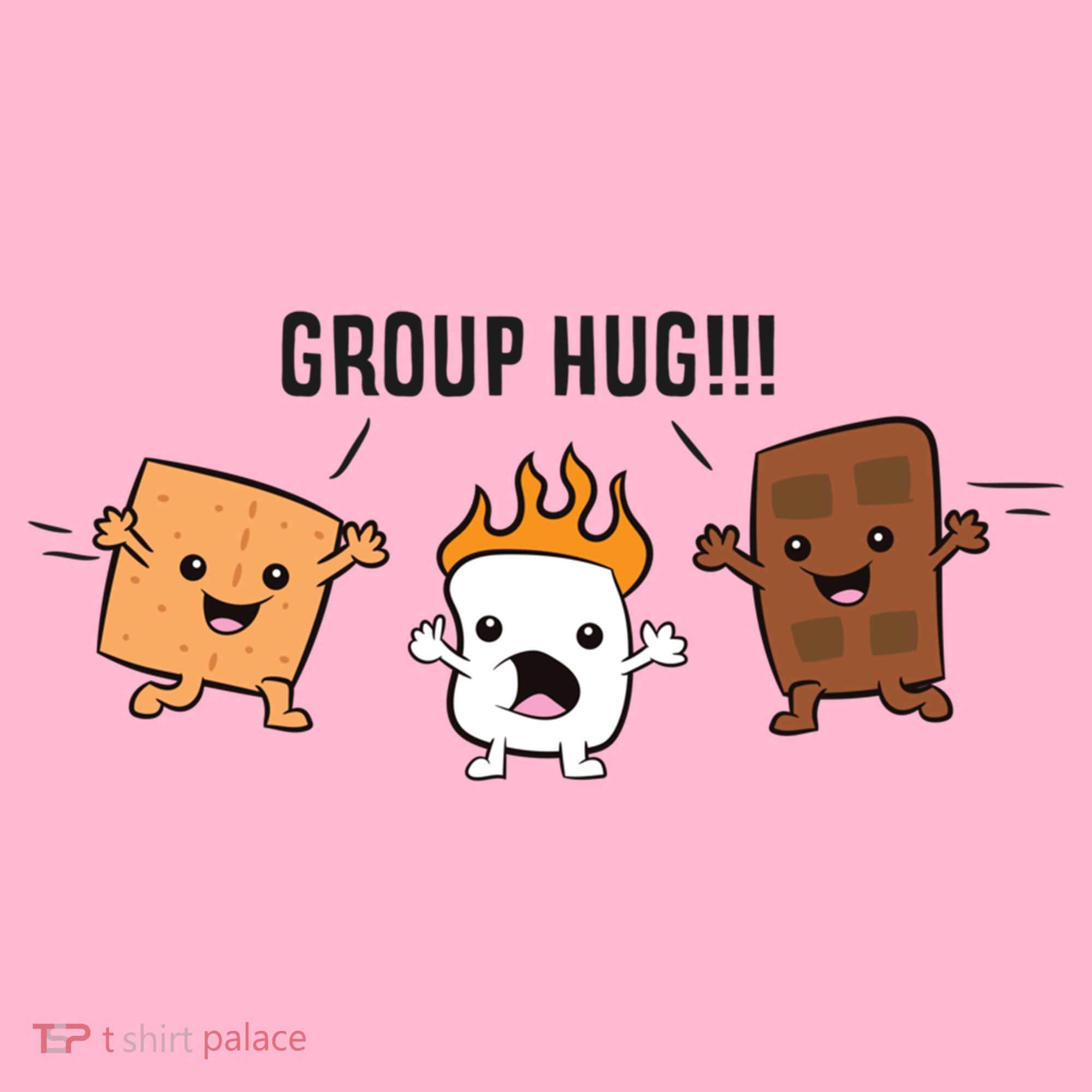 Group Hug S'mores Campfire Marshmallow Chocolate Smores Funny Gift Coaster