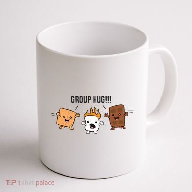 Group Hug S'mores Campfire Marshmallow Chocolate Smores Funny Gift Coffee Mug back