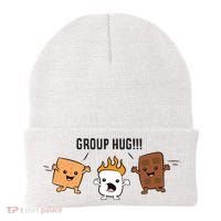 Group Hug S'mores Campfire Marshmallow Chocolate Smores Funny Gift Beanie thumb 0