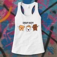 Group Hug S'mores Campfire Marshmallow Chocolate Smores Funny Gift Women's Tank Top thumb 3