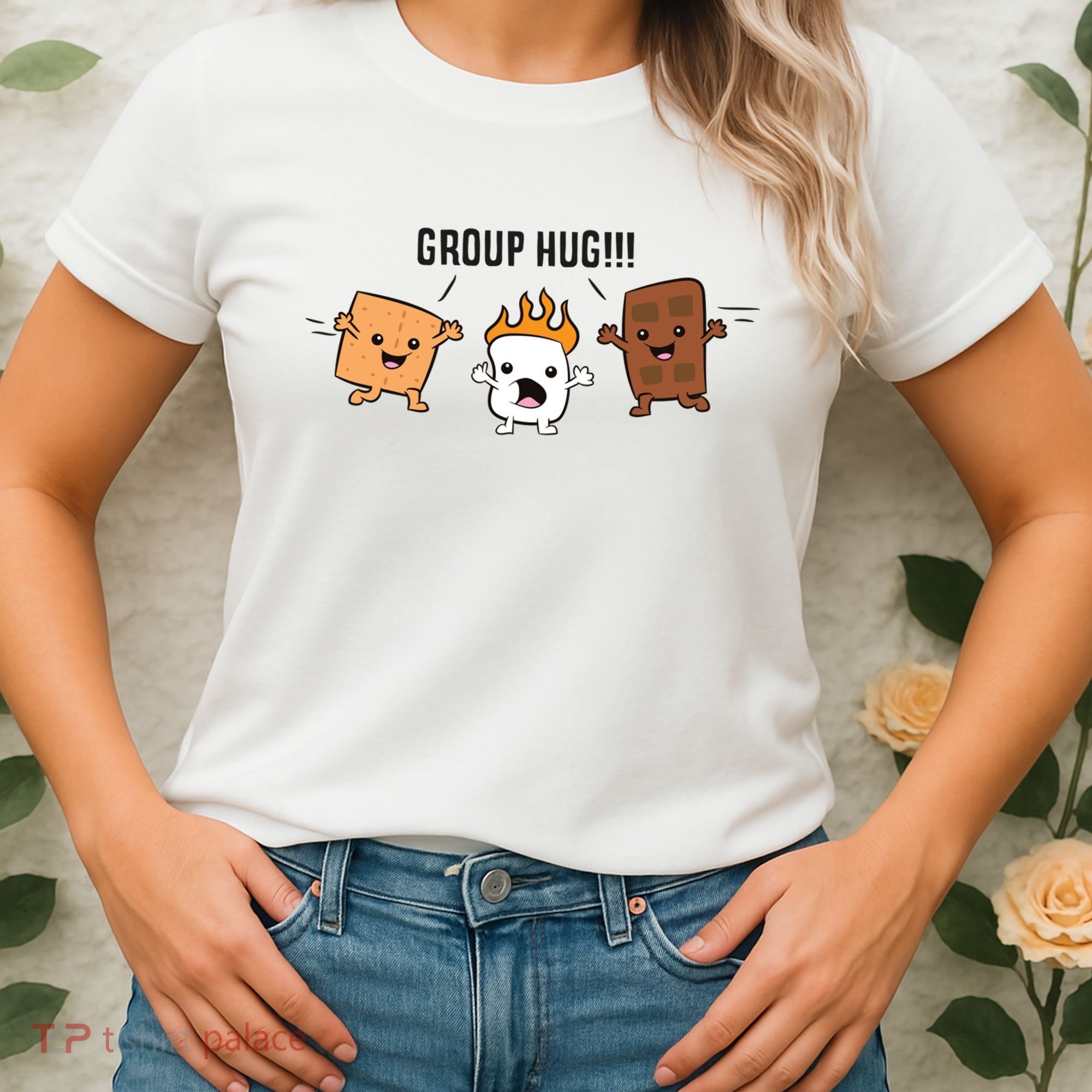 Group Hug S'mores Campfire Marshmallow Chocolate Smores Funny Gift Women's T-Shirt