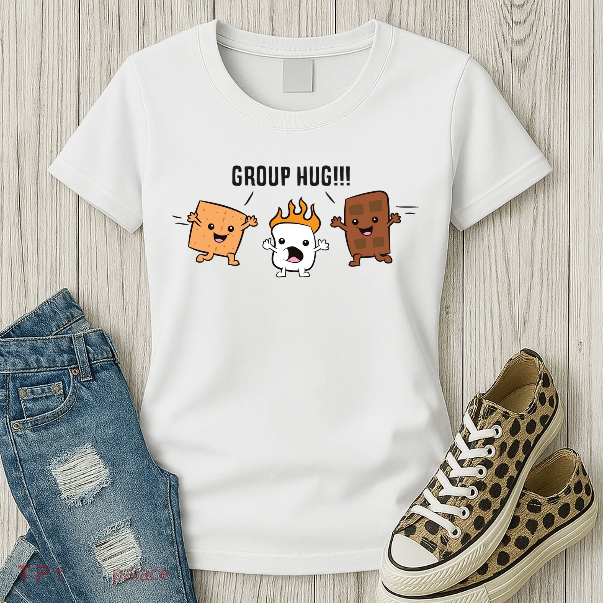 Group Hug S'mores Campfire Marshmallow Chocolate Smores Funny Gift Women's T-Shirt