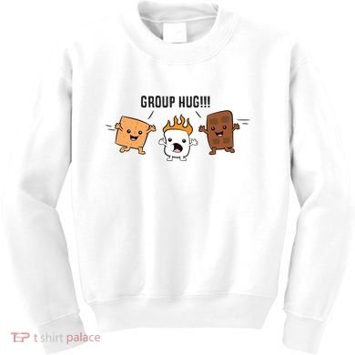 Group Hug S'mores Campfire Marshmallow Chocolate Smores Funny Gift Kids Sweatshirt