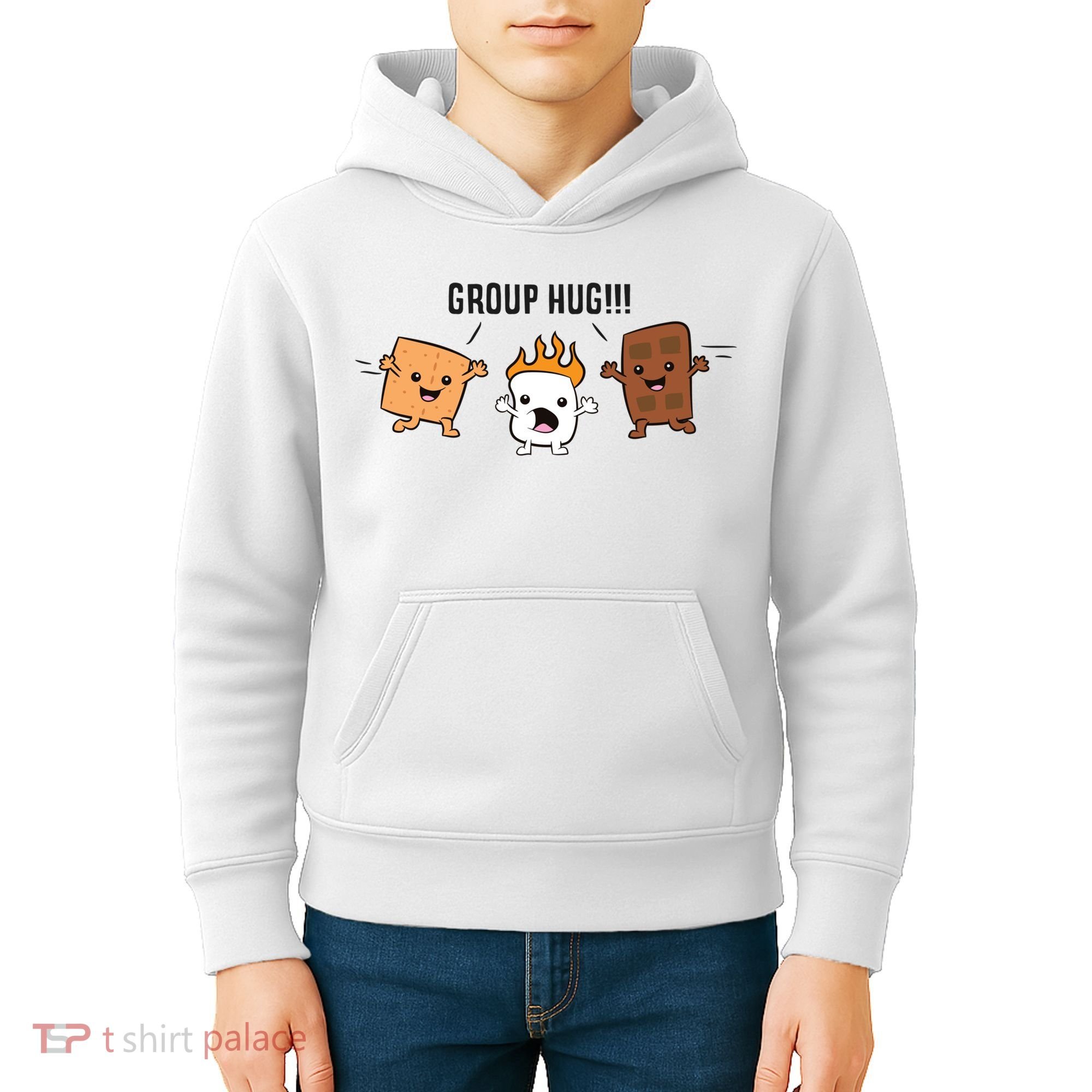 Group Hug S'mores Campfire Marshmallow Chocolate Smores Funny Gift Kids Hoodie