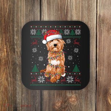 Goldendoodle Holiday Sweater Hilarious Dog Lover Gift Coaster