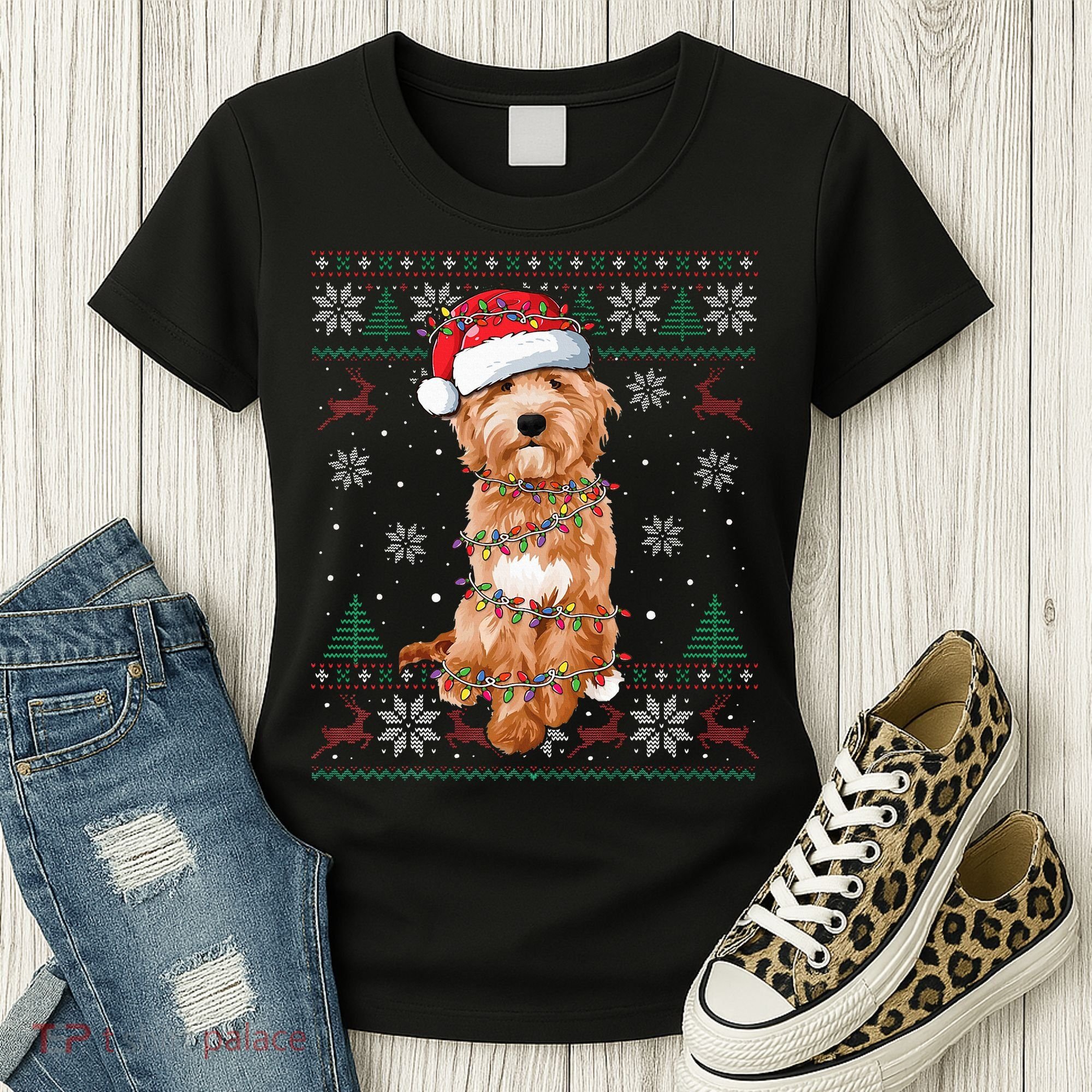 Goldendoodle Holiday Sweater Hilarious Dog Lover Gift Women's T-Shirt