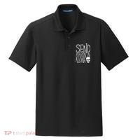 Ghost Hunting Send Aaron In Alone Ghost Hunter Halloween Dry Zone Grid Polo thumb 0