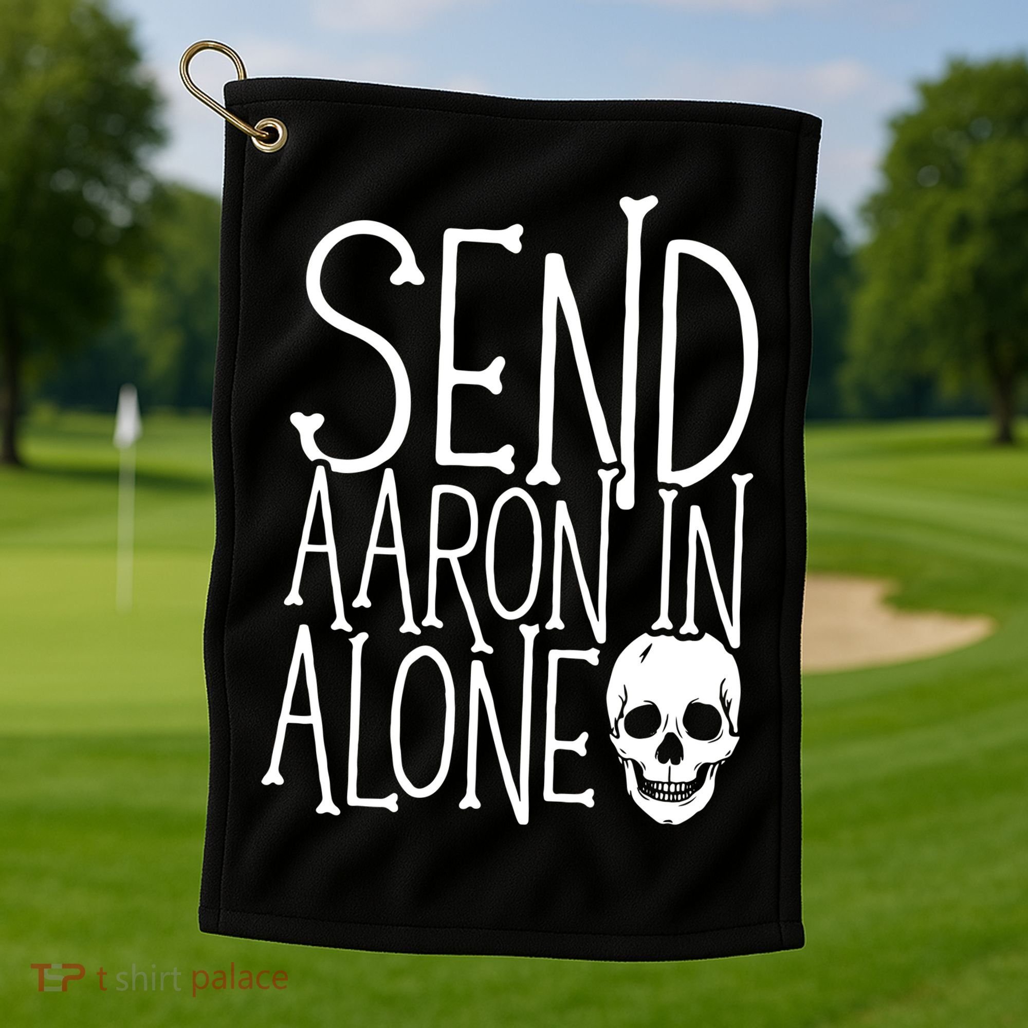 Ghost Hunting Send Aaron In Alone Ghost Hunter Halloween Golf Towel