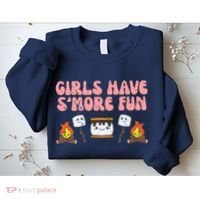 Girl Have Smore Fun Camping Friends Camp Wo Girl Sweatshirt thumb 2