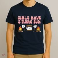 Girl Have Smore Fun Camping Friends Camp Wo Girl T-Shirt thumb 3